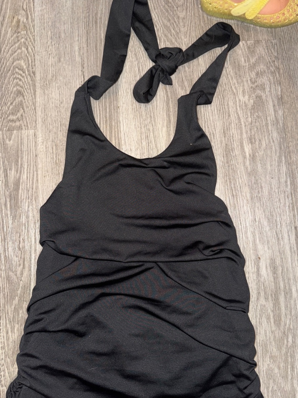 Large NWOT Black Halter Camisole with Tie Straps